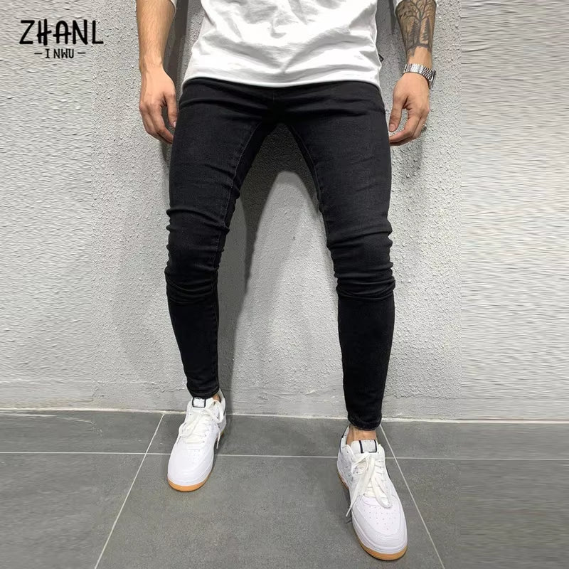 Vaqueros negros para hombre, slim fit.