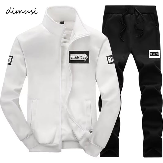 Conjunto deportivo de otoño para hombre. Sudadera y pantalón a juego, con diseño patchwork, cuello alto y capucha.