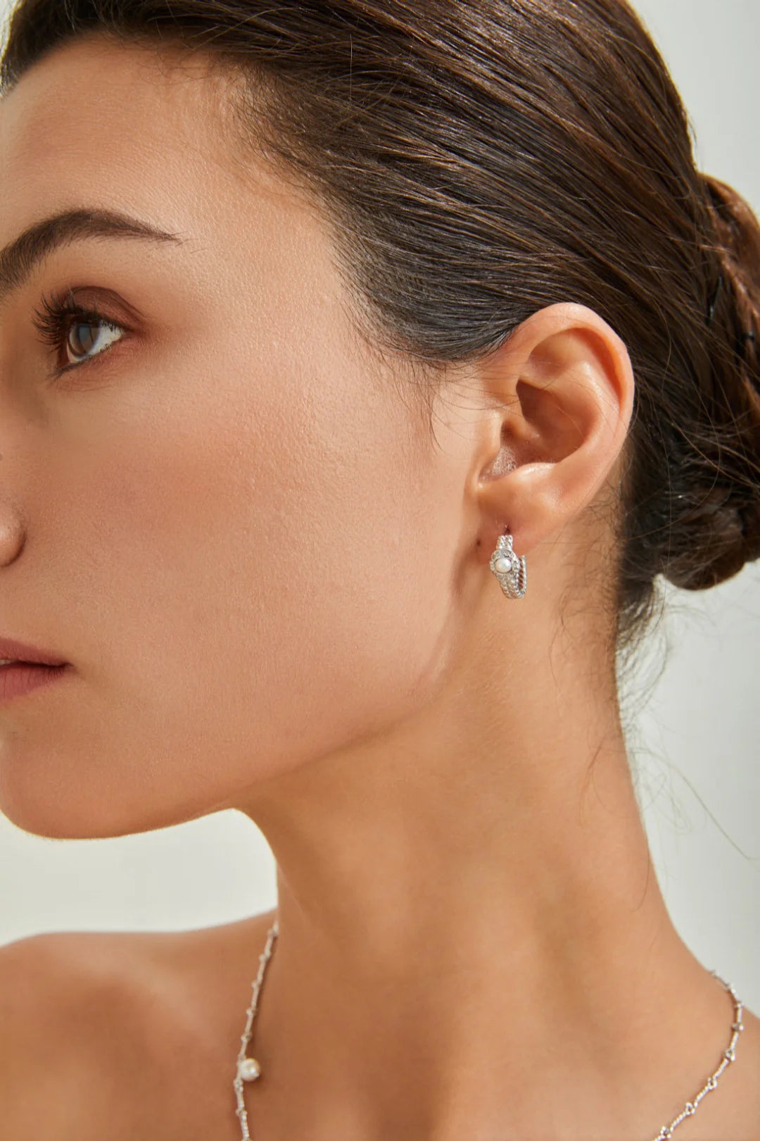 Pendientes de perlas trenzadas de doble capa