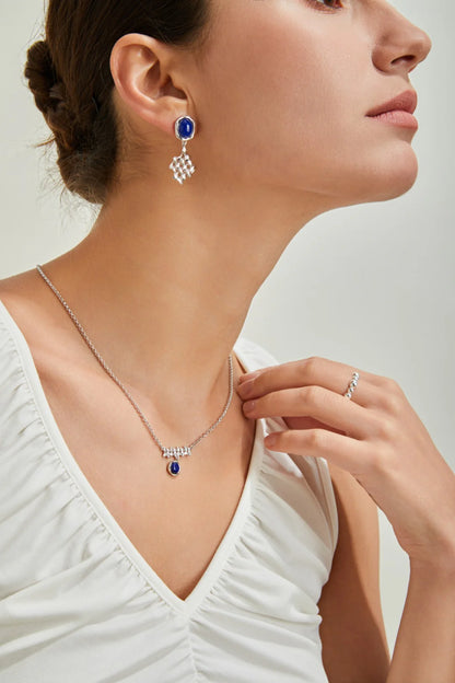 Pendientes trenzados de lapislázuli