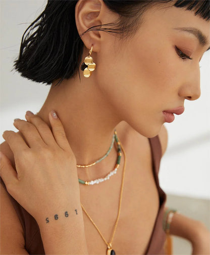 Pendientes Geométricos con Brillo en Capas