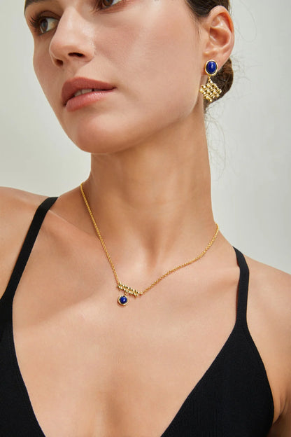 Pendientes trenzados de lapislázuli