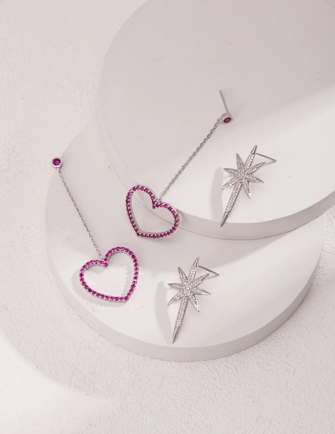 Pendientes tipo botón en forma de estrella