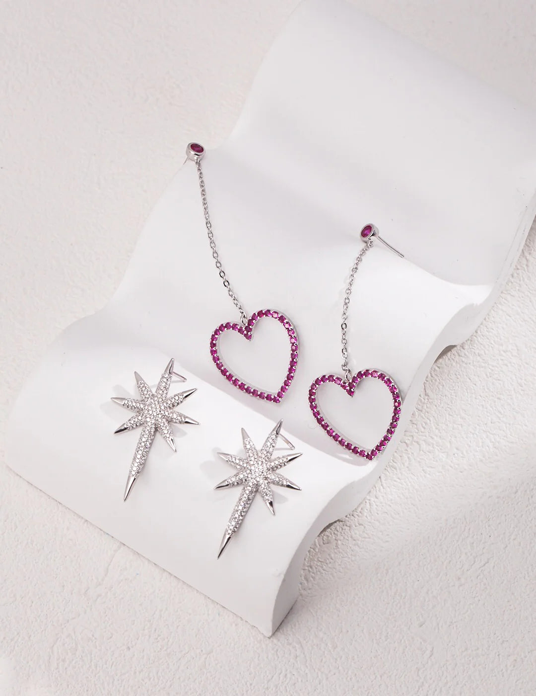 Pendientes tipo botón en forma de estrella