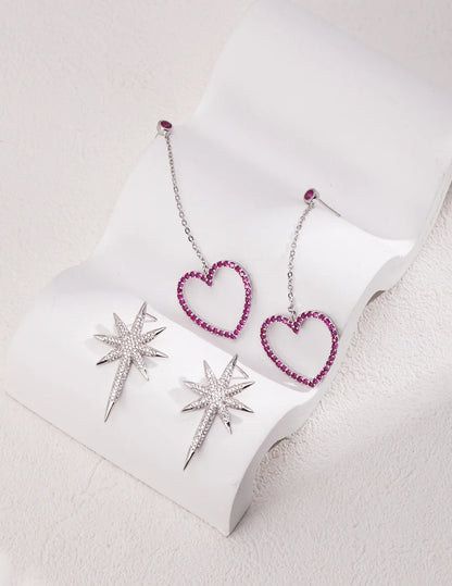 Pendientes tipo botón en forma de estrella