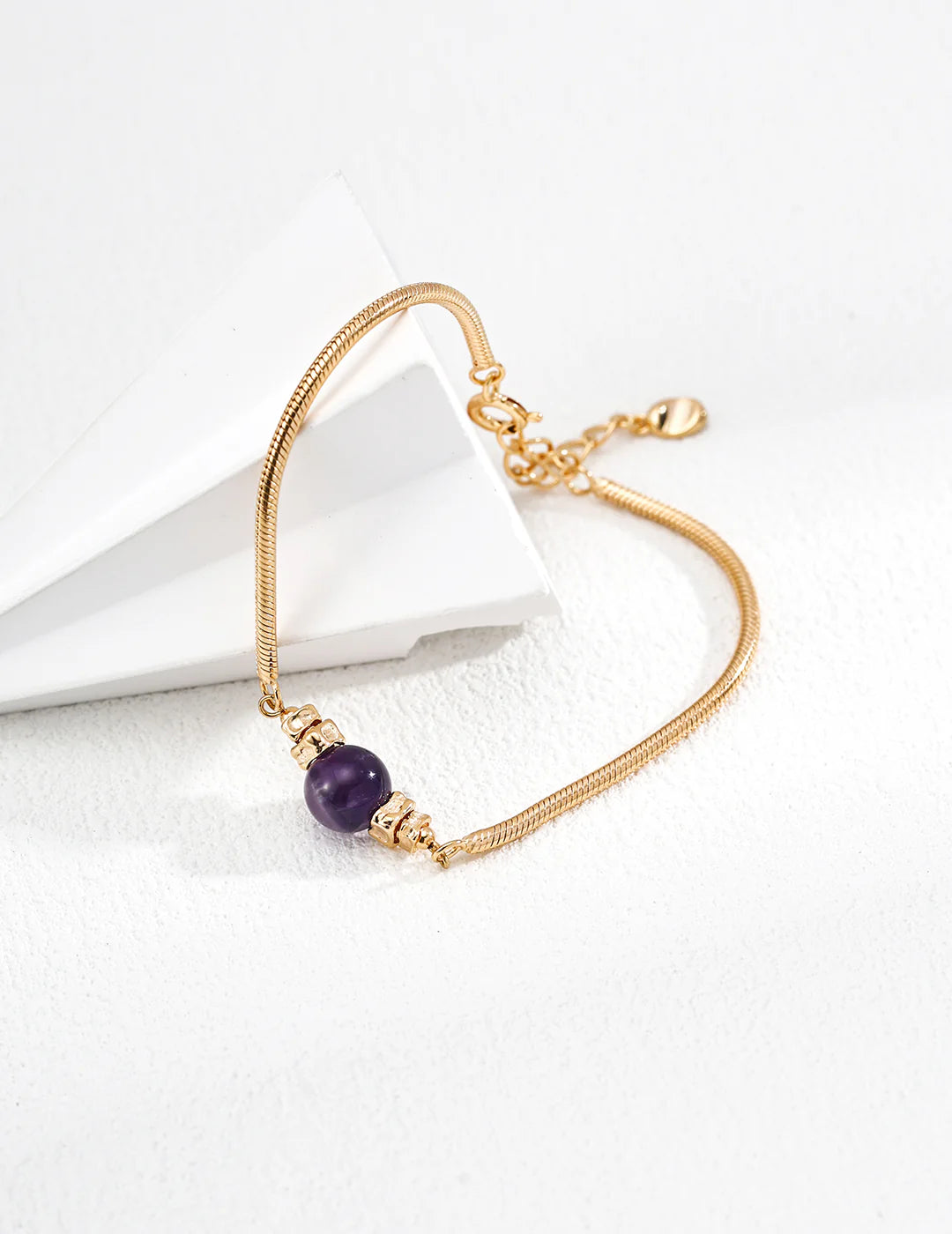 Pulsera de cadena serpiente con amatista